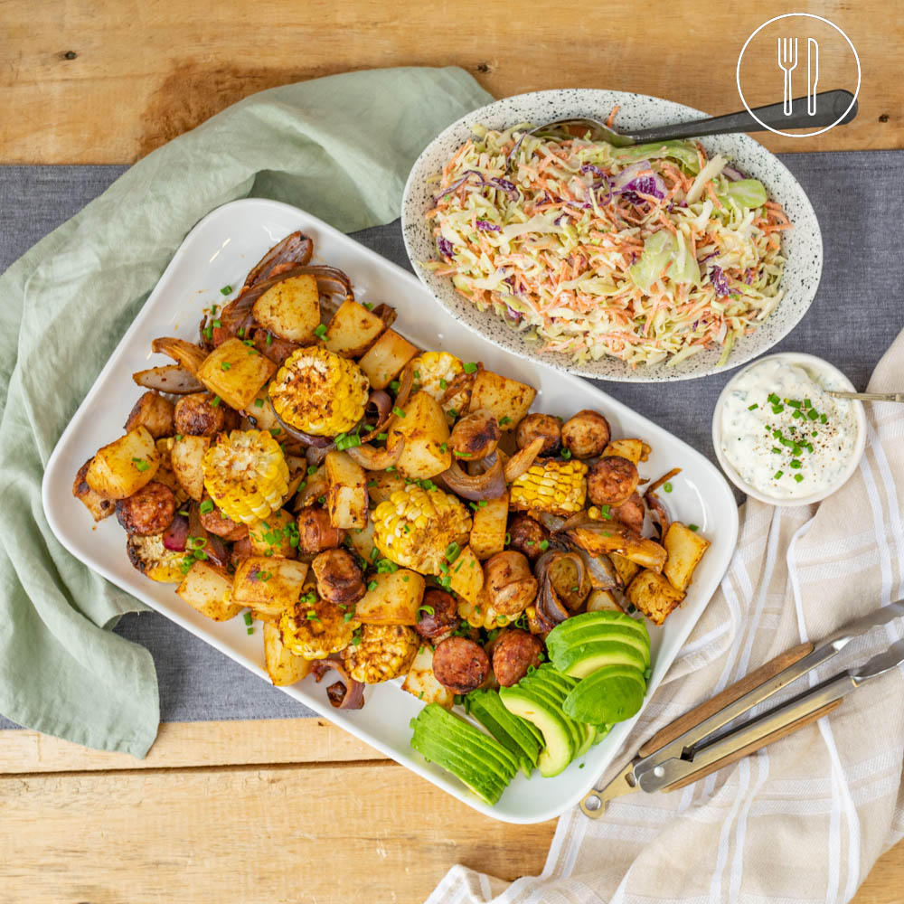 Smoked Sausage Share Platter With Creamy Coleslaw Dinner Twist